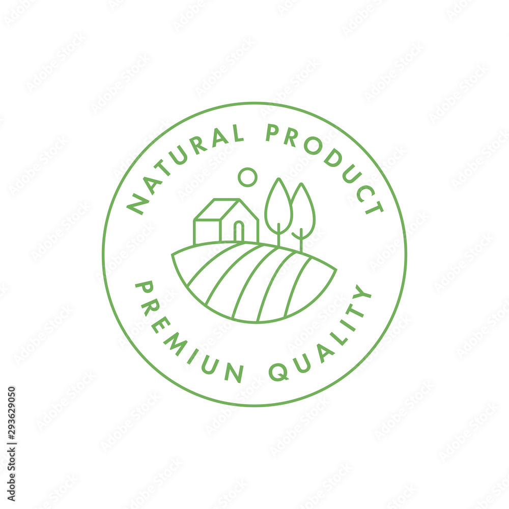 Vector logo, badge or icon for natural farm and healthy products. Symbol of farm fresh and premium quality food. Vector logo, badge or icon for natural farm and healthy products. Symbol of farm fresh and premium quality food.