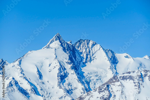 Photography Austria tallest mountain, Grossglockner seen from Heiligenblut