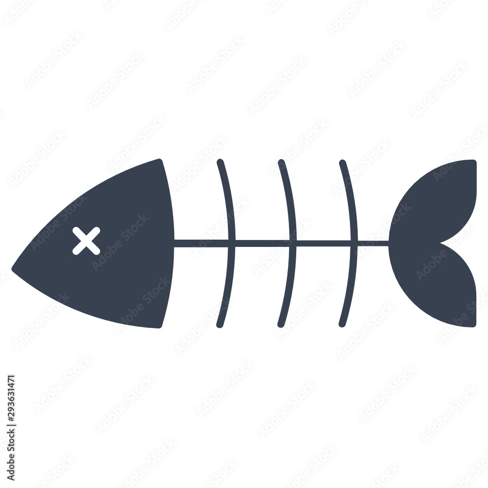 Fish skeleton bone dead fish vector icon Fish skeleton bone dead fish vector icon
