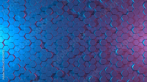 Futuristische Waben Hintergrund 3D Illustration