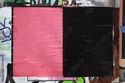 Wallpaper Mural blank street posters on grungy city wall Torontodigital.ca