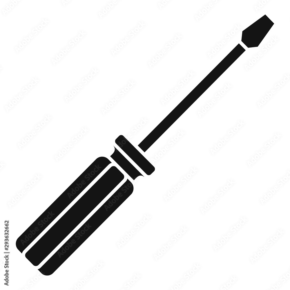 Obraz premium Steel screwdriver icon. Simple illustration of steel screwdriver vector icon for web design isolated on white background