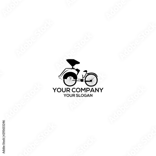 Old pedicab Logo Design vector photo