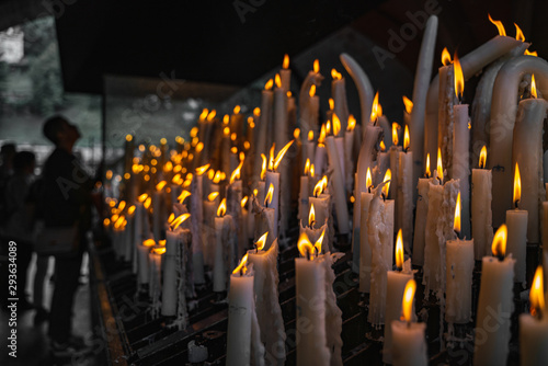 Candles at the pilgrimages place in Lourdes photo