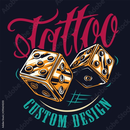 Colorful tattoo studio print