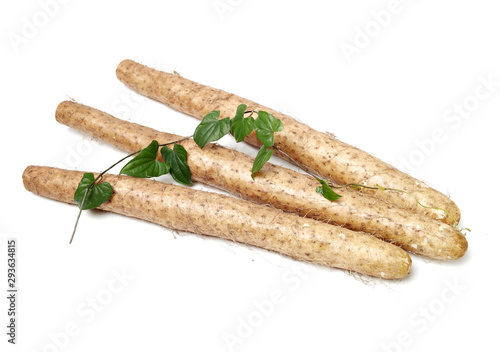 Chinese yam on white background 