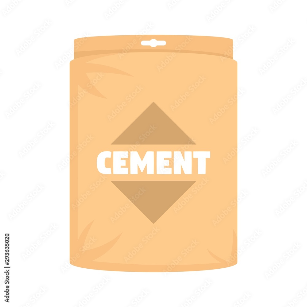 Cement bag icon. Flat illustration of cement bag vector icon for web design Cement bag icon. Flat illustration of cement bag vector icon for web design