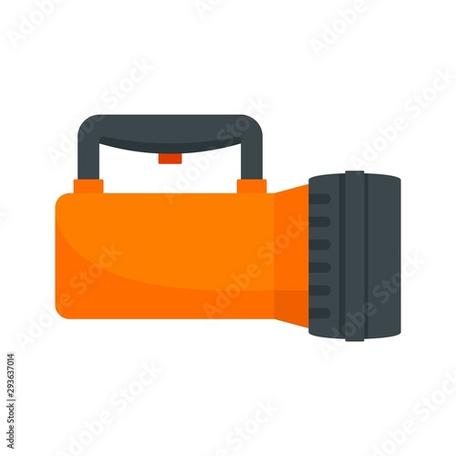 Tourist flashlight icon. Flat illustration of tourist flashlight vector icon for web design