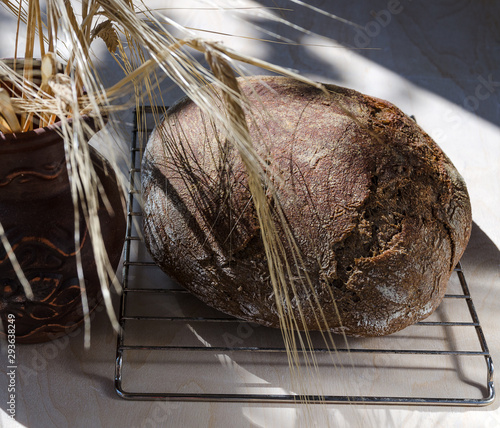 traditional homemade bread and spikelets photo