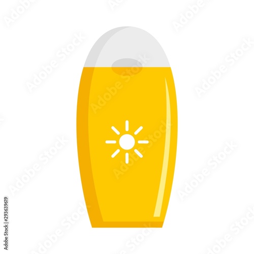 Sun protection bottle icon. Flat illustration of sun protection bottle vector icon for web design