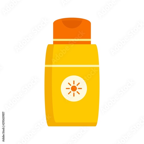 Sun lotion icon. Flat illustration of sun lotion vector icon for web design