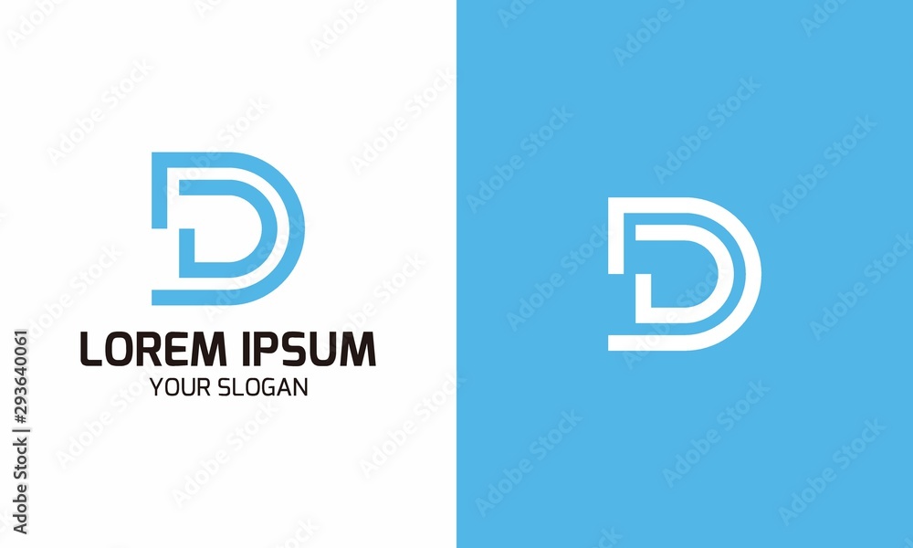 Clean and bold logo design of letter D with white background - EPS10 - Vector.