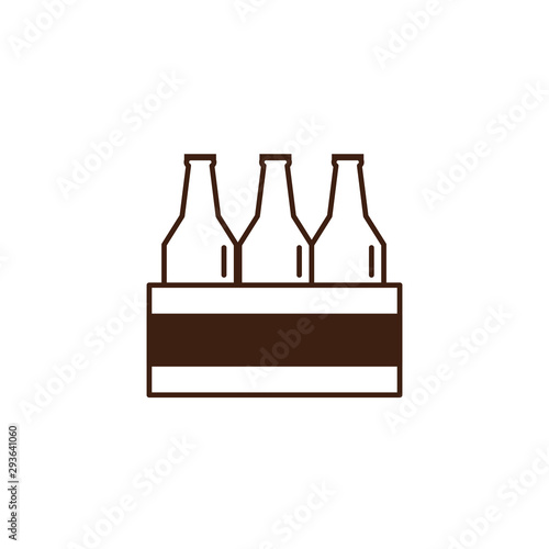 beers in basket oktoberfest celebration isolated icon
