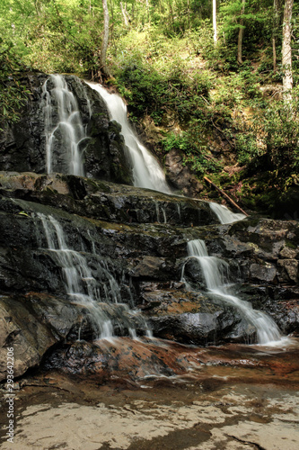 Vertical Summer View of Laurel Falls in Great Smoky Mountains National Park