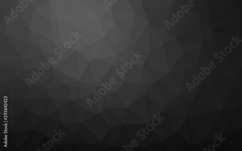 Dark Silver, Gray vector shining triangular background. Triangular geometric sample with gradient. Triangular pattern for your business design.