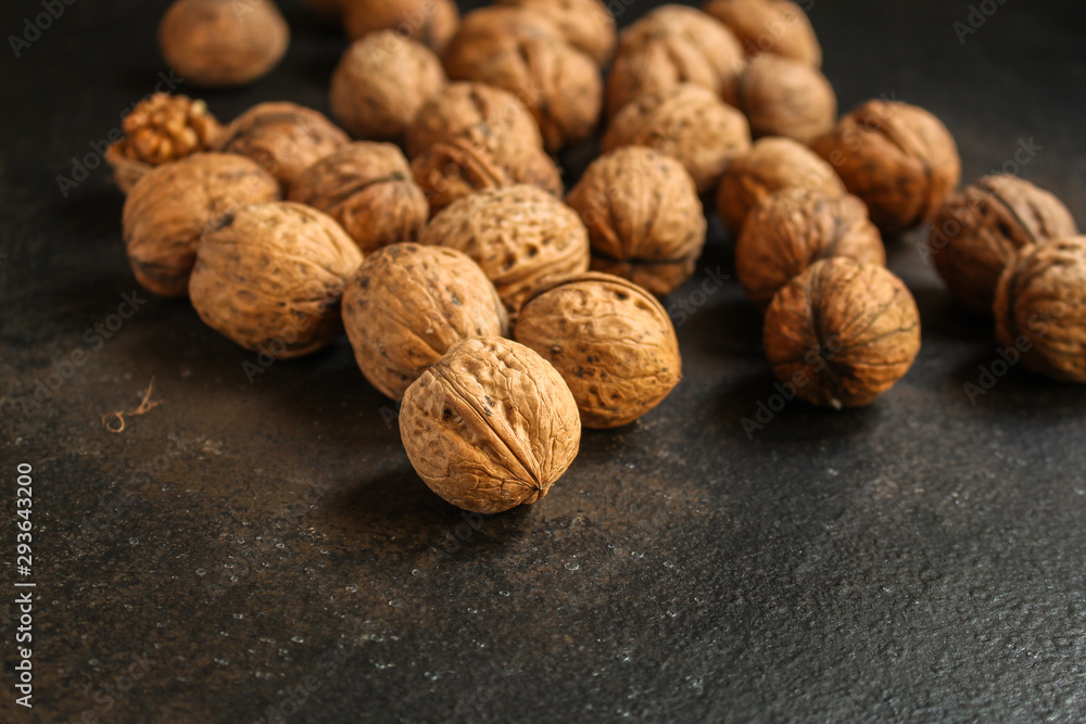 Walnuts, tasty and healthy (Kernels, whole nuts) menu concept. food background. copy space. Top view Walnuts, tasty and healthy (Kernels, whole nuts) menu concept. food background. copy space. Top view