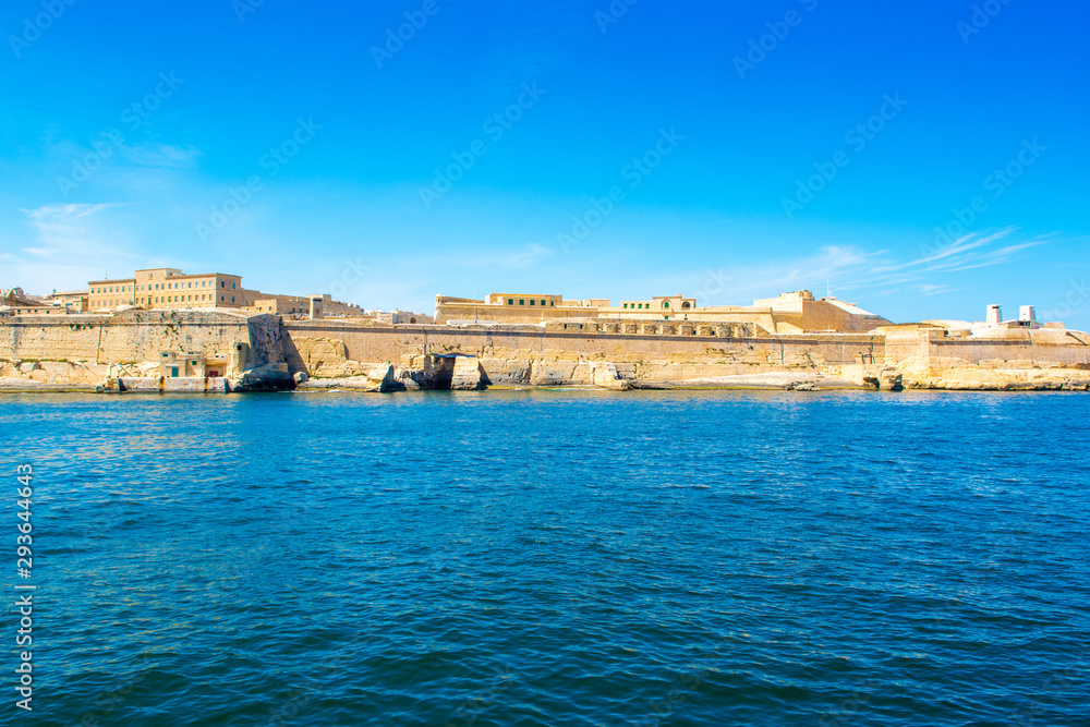 Fototapeta premium Landscape with old Fort Saint Elmo, Valletta, Malta