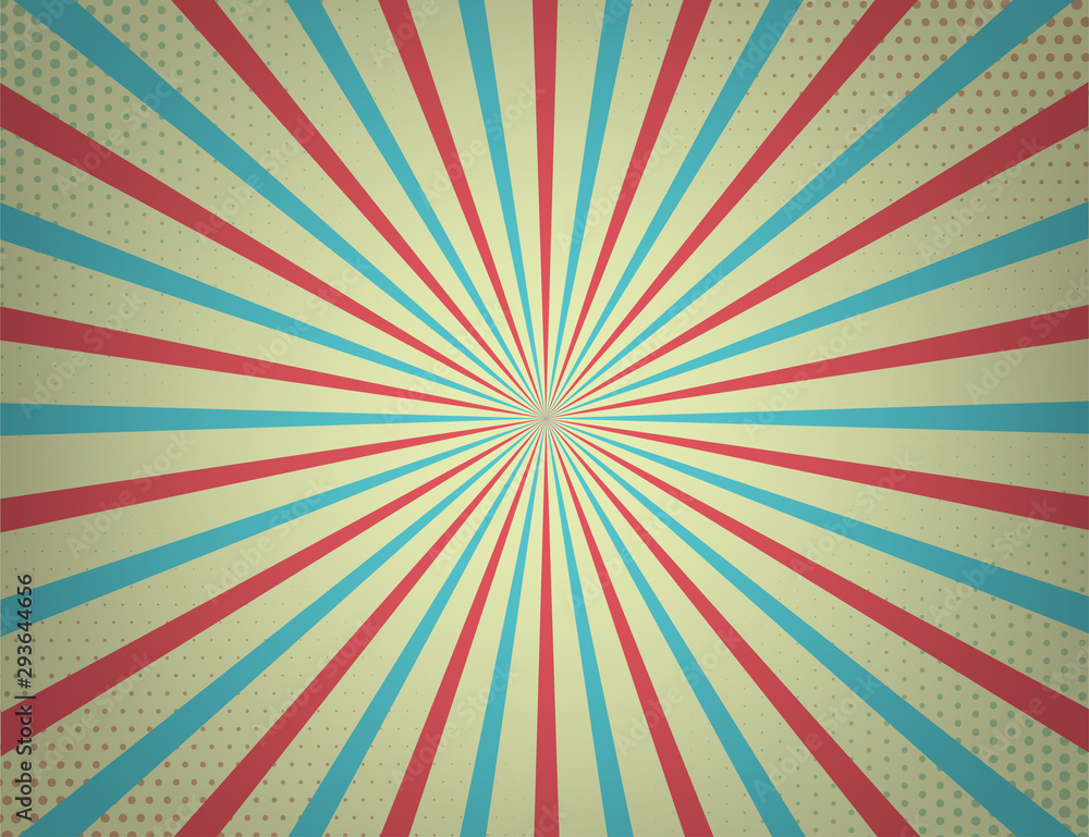 Fototapeta premium Abstract retro background with rays. Vector illutration.