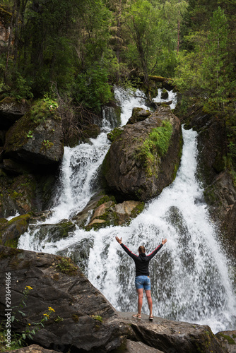 Waterfall in Altai Mountain...