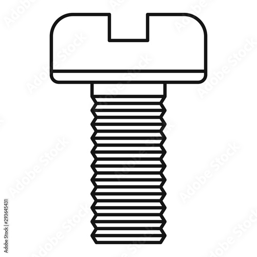 Steel screw bolt icon. Outline steel screw bolt vector icon for web design isolated on white background