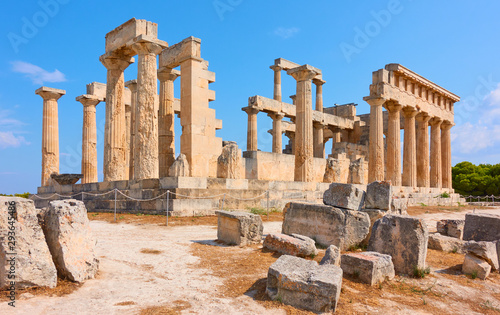 Ancient greek temple of Aphaea in Aegina photo
