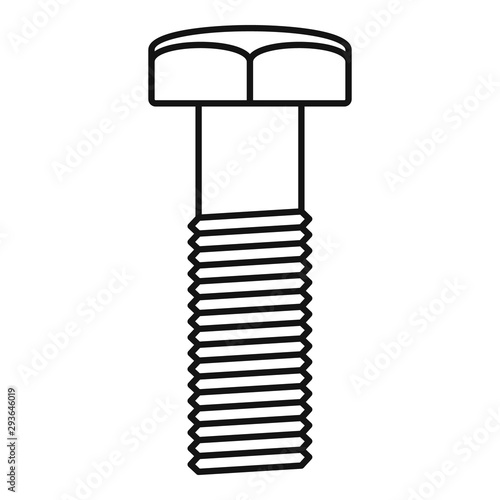 Fix screw bolt icon. Outline fix screw bolt vector icon for web design isolated on white background
