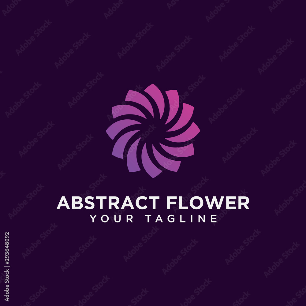 Circle Abstract Flower Logo Design Template