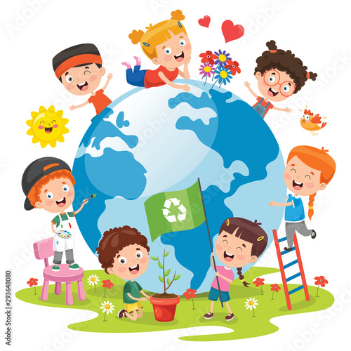 Children Having Fun With Earth
