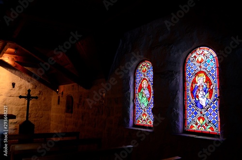 stained glass window in the church