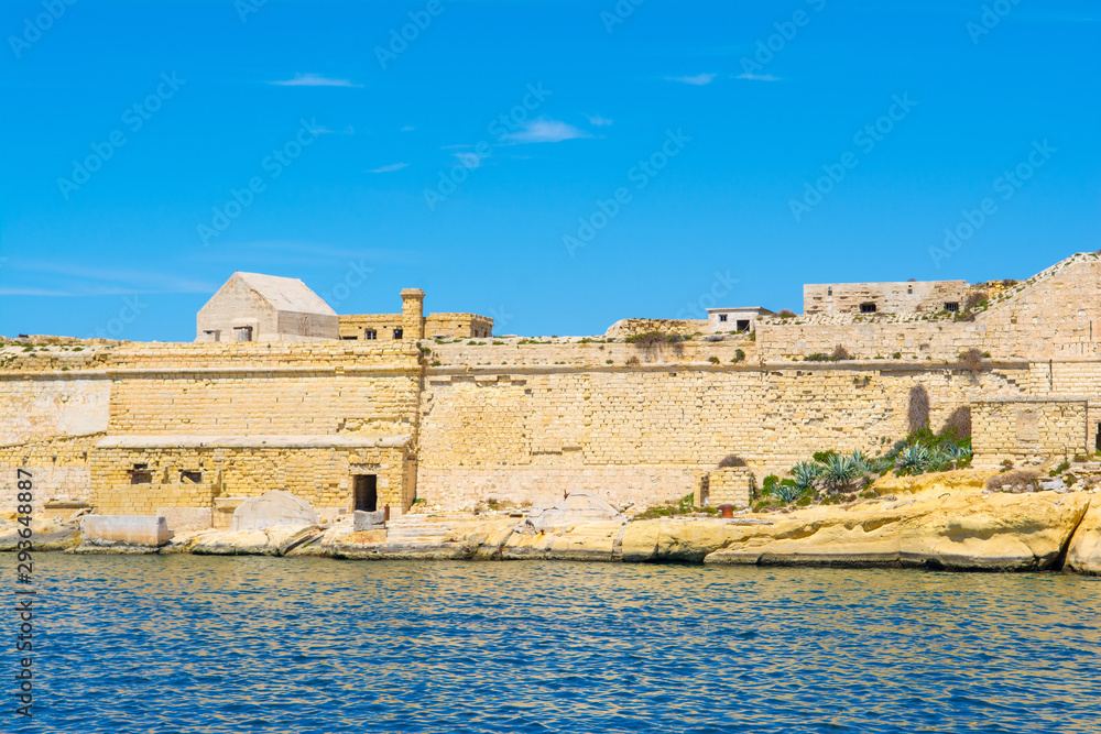 Landscape with old Fort Rinella, Kalkara, Malta