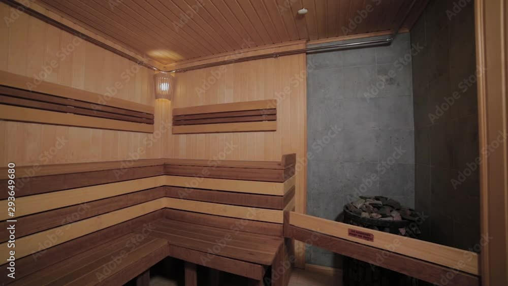 Interior of the sauna room in the spa. Interior of the sauna room in the spa.