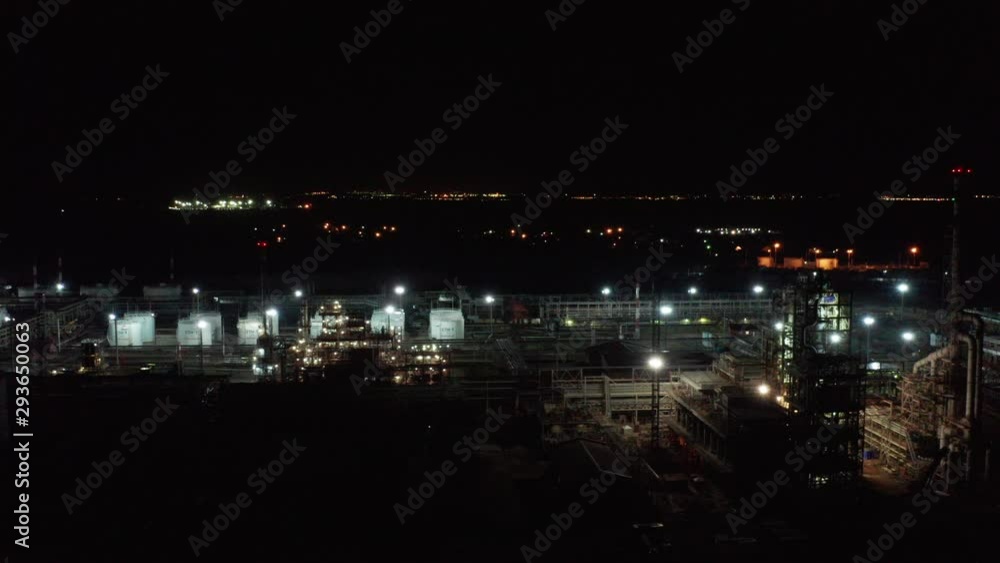 Oil refinery night