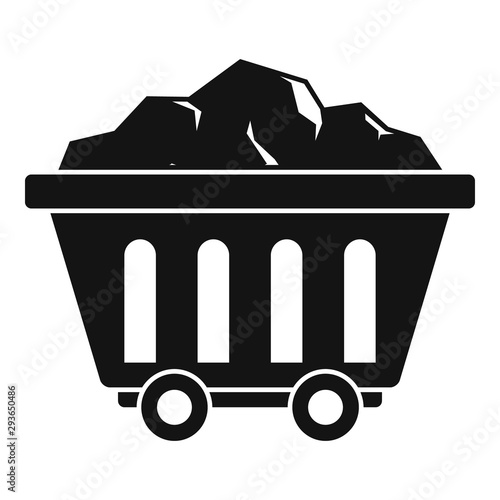 Mine coal wagon icon. Simple illustration of mine coal wagon vector icon for web design isolated on white background