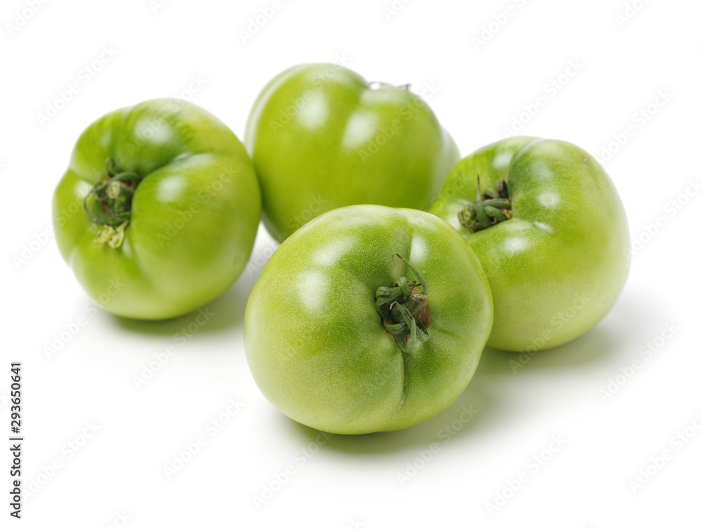 fresh green tomato isolated on white background fresh green tomato isolated on white background