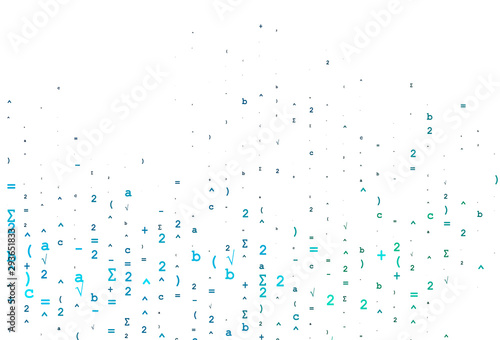 Light Blue, Green vector background with Digit symbols.