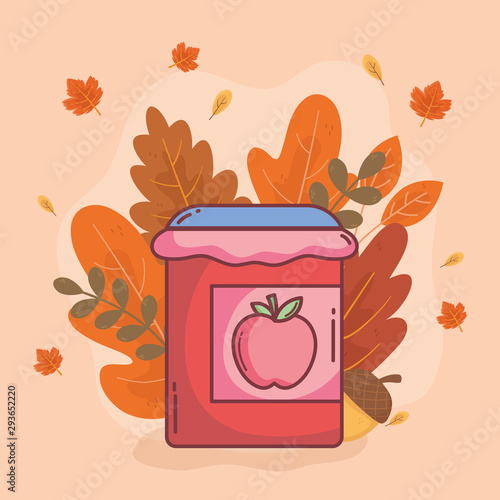 marmalade jar hello autumn design icon