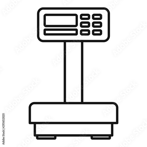 Digital scales icon. Outline digital scales vector icon for web design isolated on white background