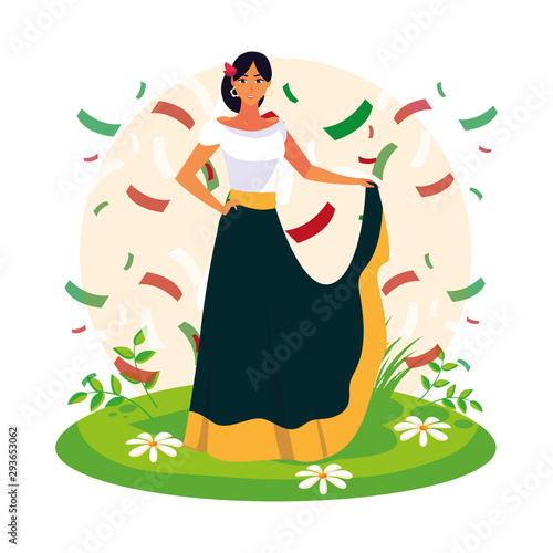 Isolated mexican woman vector design