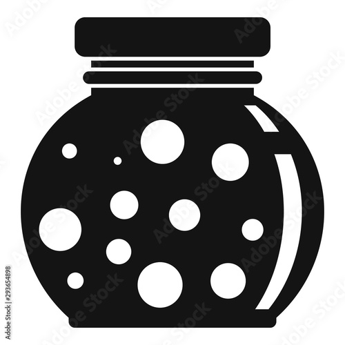 Glass jam jar icon. Simple illustration of glass jam jar vector icon for web design isolated on white background