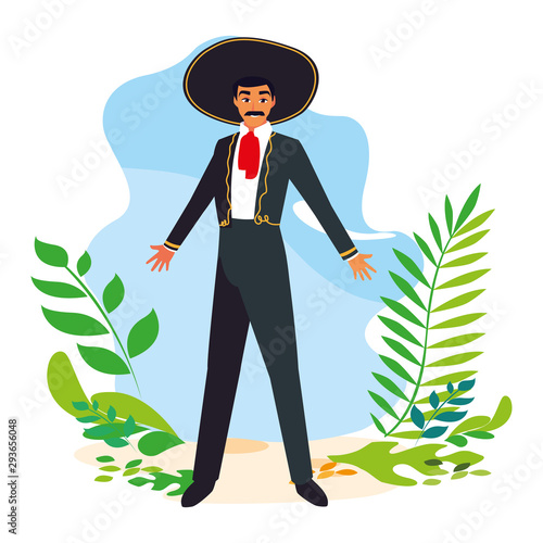 Isolated mexican man vector design