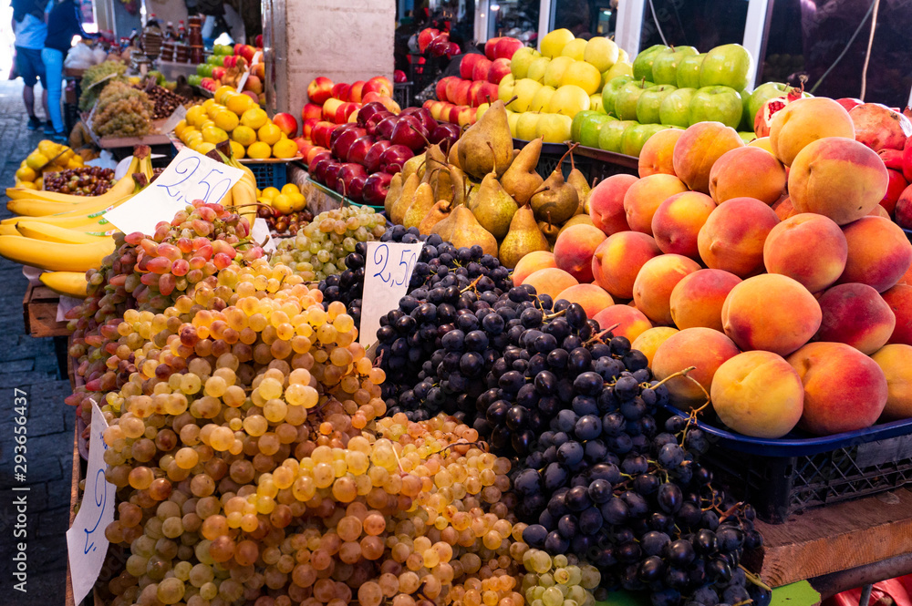 Fresh Fruits And Vegetables At Market