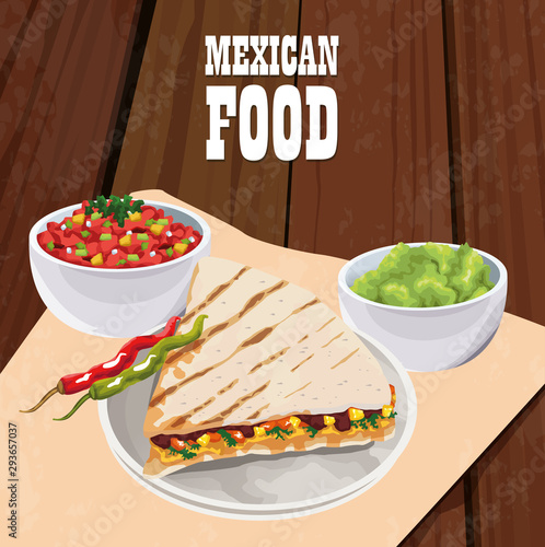 mexican food poster with fajitas