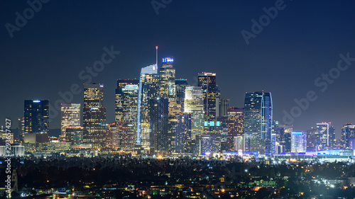 Downtown Los Angeles skyline at night © chones