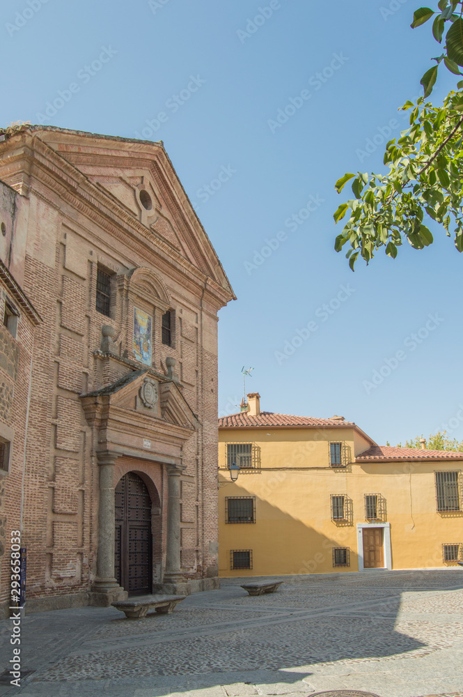 picturesque corner with church and houses in Talavera de la Reina, province de Toledo. Spain