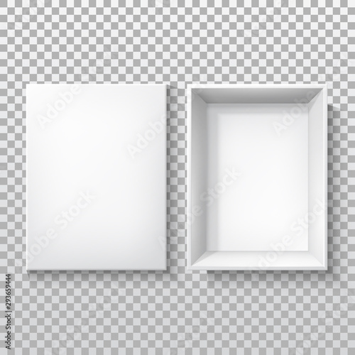 White box with open cap, cardboard 3D package