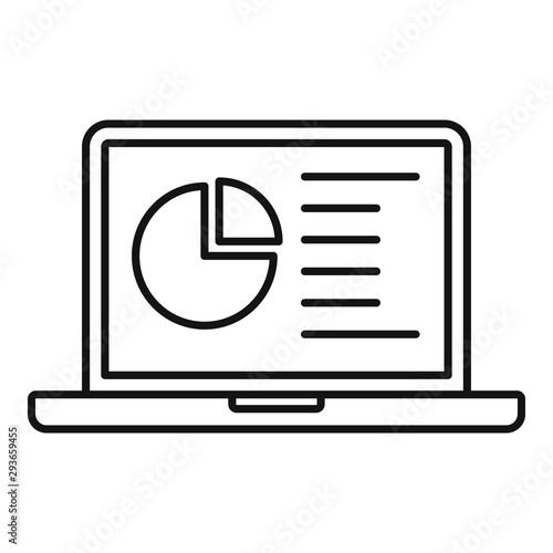 Lesson laptop icon. Outline lesson laptop vector icon for web design isolated on white background