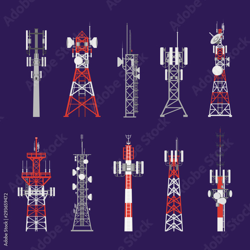 Radio towers, telecommunication antenna poles