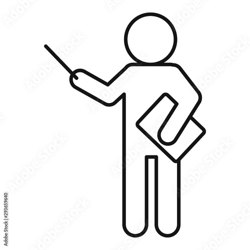 Lesson teacher icon. Outline lesson teacher vector icon for web design isolated on white background