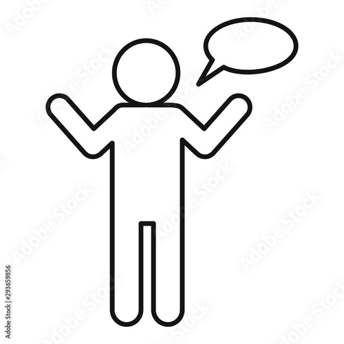 Lesson man question icon. Outline lesson man question vector icon for web design isolated on white background
