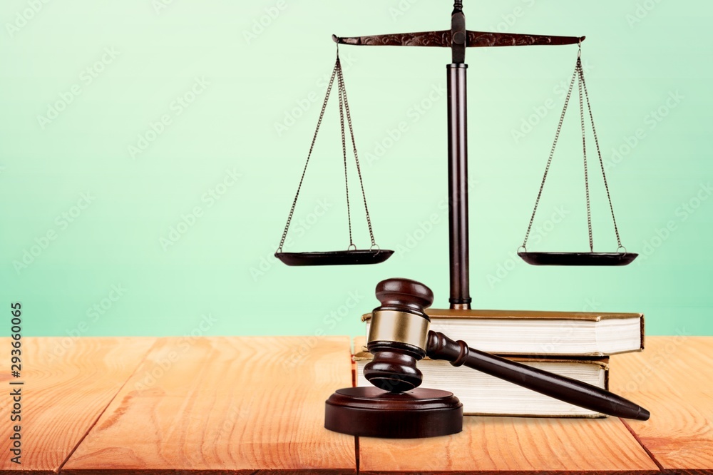 Justice Scales, gavel and books, law and justice concept Justice Scales, gavel and books, law and justice concept